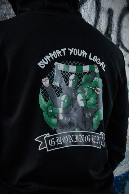 Mijn Stad Support Your Local Hoodie - Groningen maat L